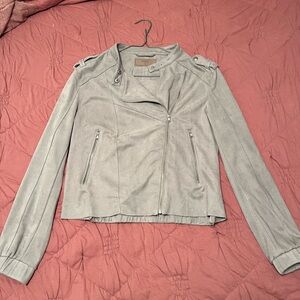 Blank NYC Light Gray Leather Jacket